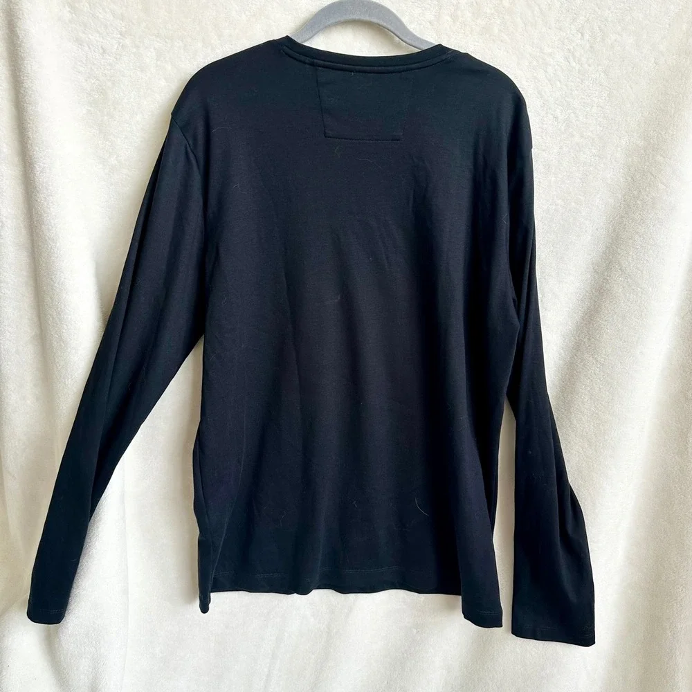 Banana Republic Luxury Touch Black Long Sleeve Crew Neck Tee Top Large L